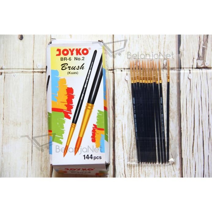 

Brush BR-6 no.2 | Kuas Cat Air Cat Minyak Cat Acrylic Joyko [1 LUSIN] AST