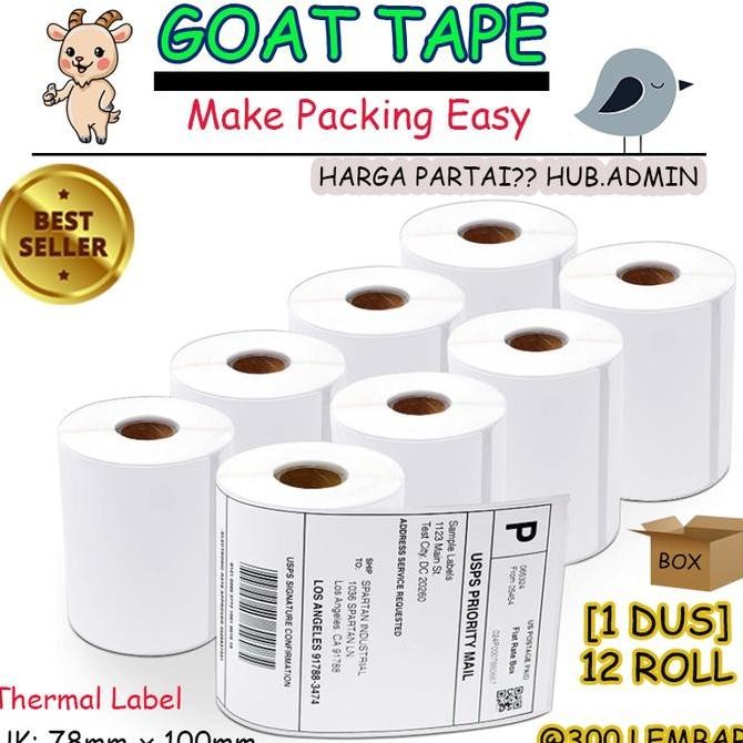 

TERBARU - Label Thermal 78X100 [BOX] Label Printer Barcode 78 X 100 mm 300 Pcs