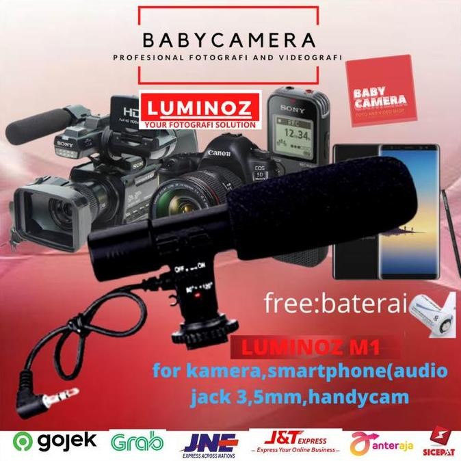 Tersedia Microphone External mic luminoz untuk Kamera,Handphone,handycam,laptop