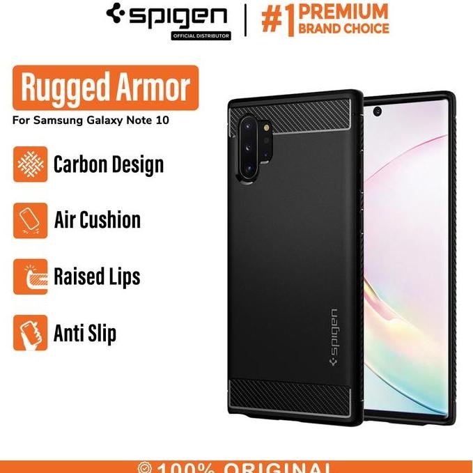 Case For Galaxy Note 10 / Lite / 10 Plus Spigen Rugged Armor Carbon Casing