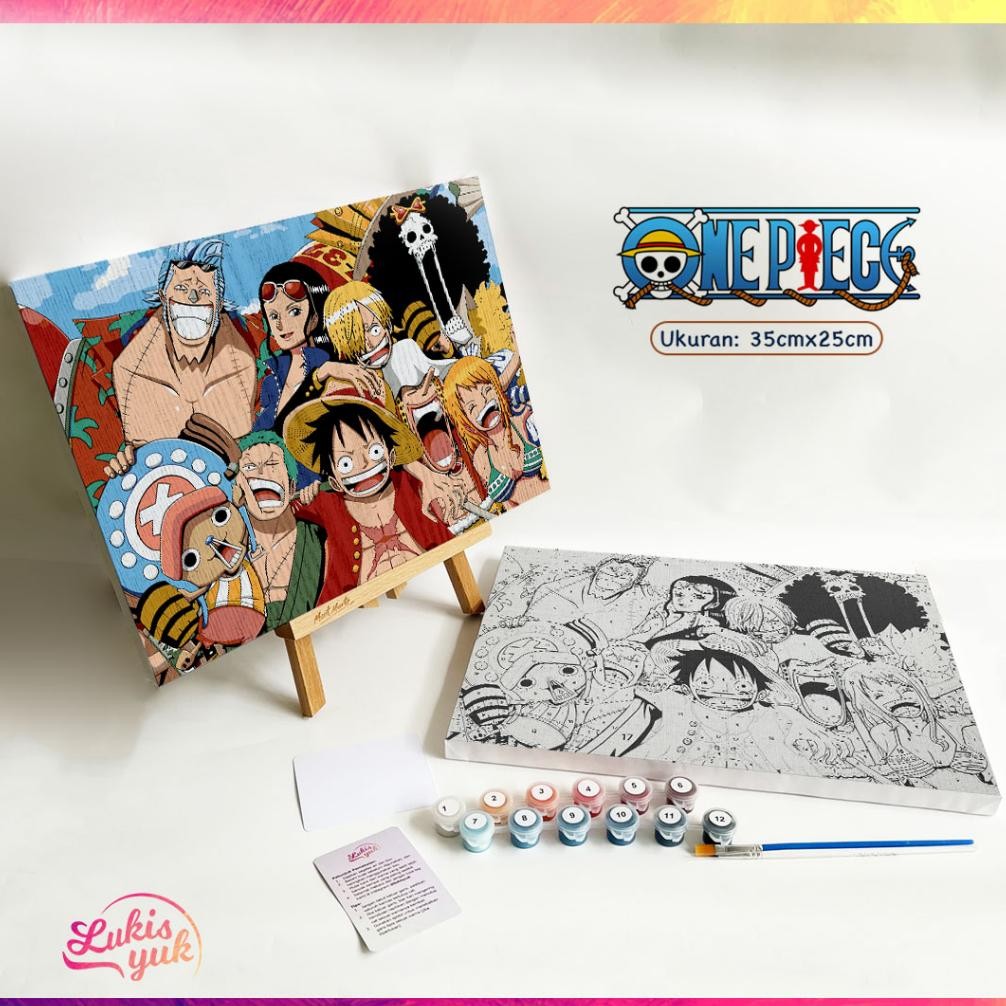 

One Piece - Paint by Numbers Kit - Painting Kit - 35x25cm - Cat Akrilik - Kanvas Lukis -by LukisYuk AST