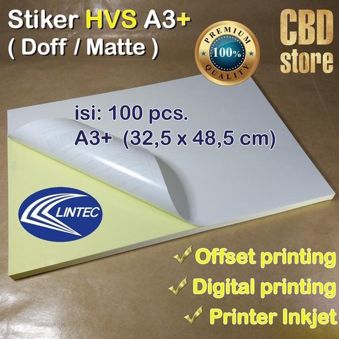 

TERBARU - Stiker HVS A3+ 32,5 x 48,5 cm 100 lembar Sticker HVS A3 plus merek Lintec