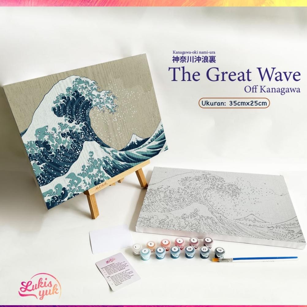 

The Great Wave - Paint by Numbers Kit - 35x25cm - Cat Akrilik - Kanvas Lukis - by LukisYuk AST