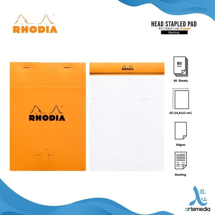 

Buku Catatan Rhodia A5 Head Stapled Meeting Pad N16 Notepad #Gratisongkir