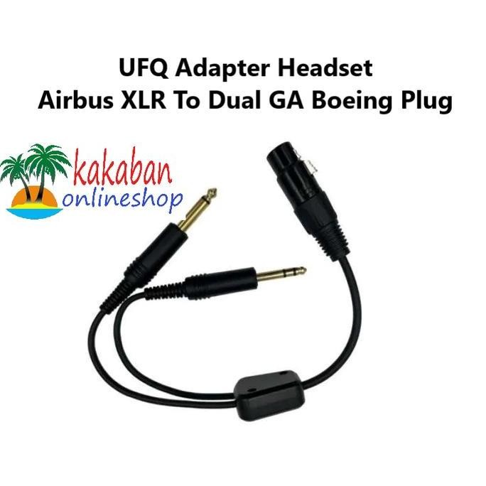 UFQ Adapter Headset  Airbus XLR To Dual GA Boeing Plug