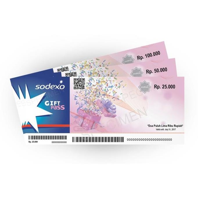 Promo Voucher Sodexo Gift Pass Biru - Carefour, Gramedia @100000 Harga 99000