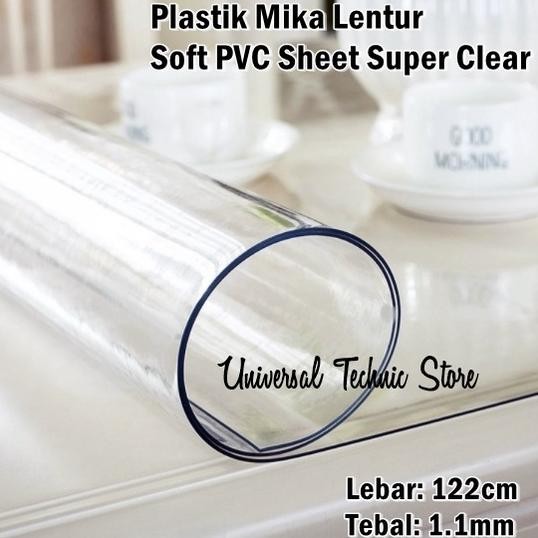 

Plastik Mika Lentur Pembatas PVC Super Clear Lebar 122cm Tebal 1,10mm AST