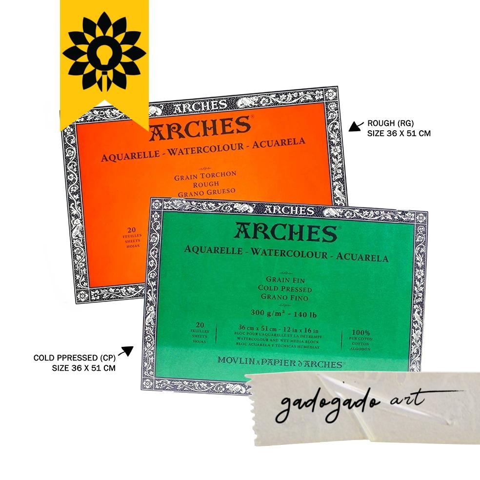 

Kertas Arches Natural White Watercolour Block, 300GSM, 36 X 51 Cm, 20Sheets AST