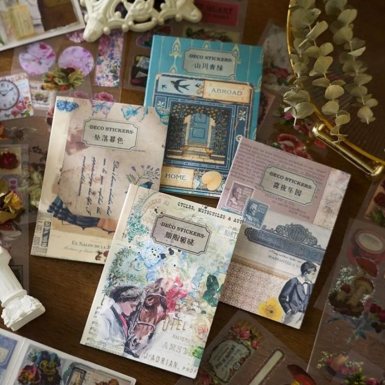 

1 pcs buku deco sticker vintage aesthetic pet waterproof jurnal scrapbook art diy AST