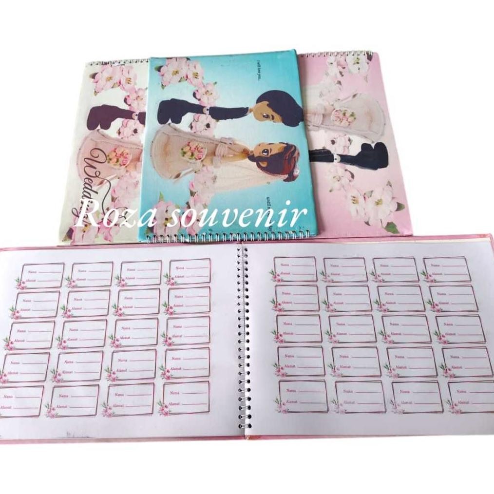 

Buku tamu undangan sperasi bunga cantik muat 1000 tamu AST