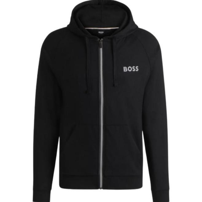 Hugo Boss Logo Zip Up Black Hoodie