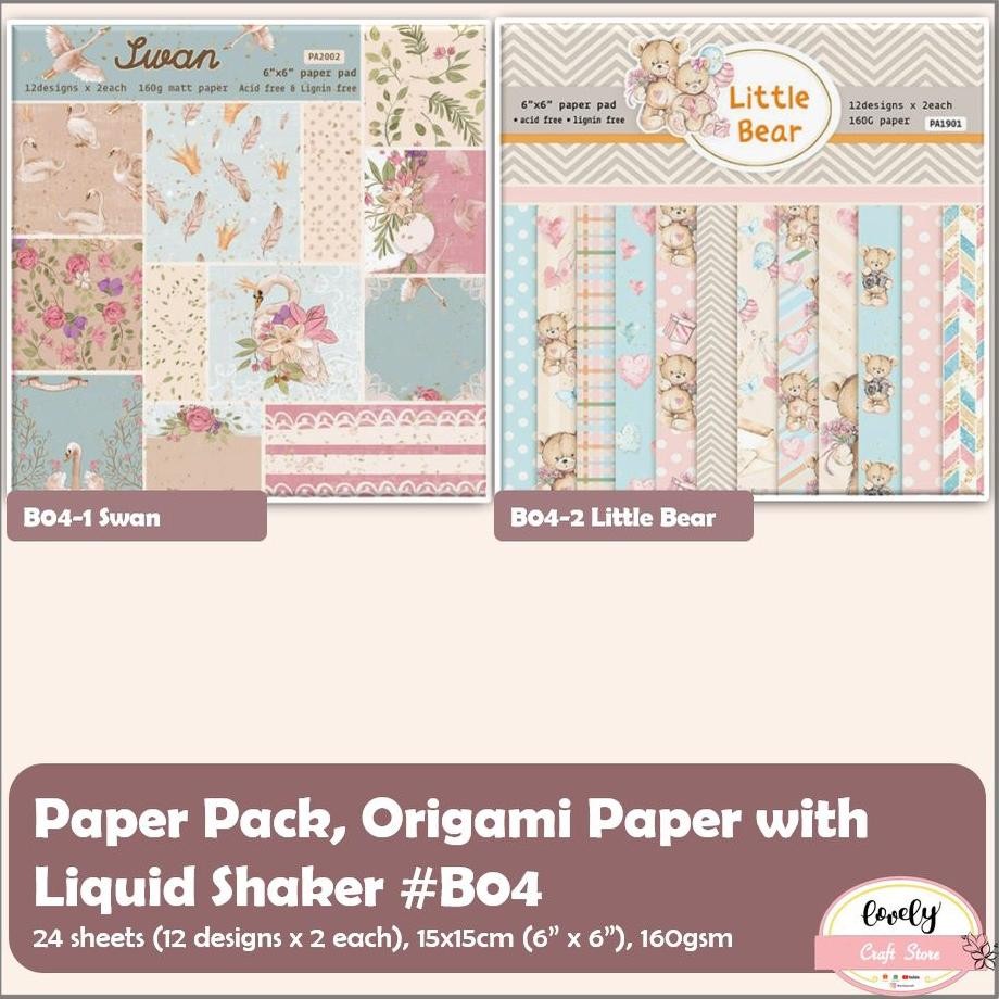 

LovelyCraftStore | B04 24pcs/pack Paper Pack 12designs@2pcs ,15x15cm (6 inch), Scrapbook paper, Paper pack, cardstock, fancy paper, kertas origami, Deco Paper, Art Paper AST