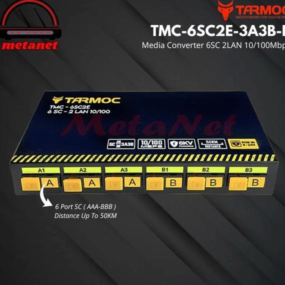 Tarmoc Media Converter 6 Fo 2 Lan Poe | 6 Sc 2 Rj45 Poe | 6Fo 2Lan / 6 New Stok