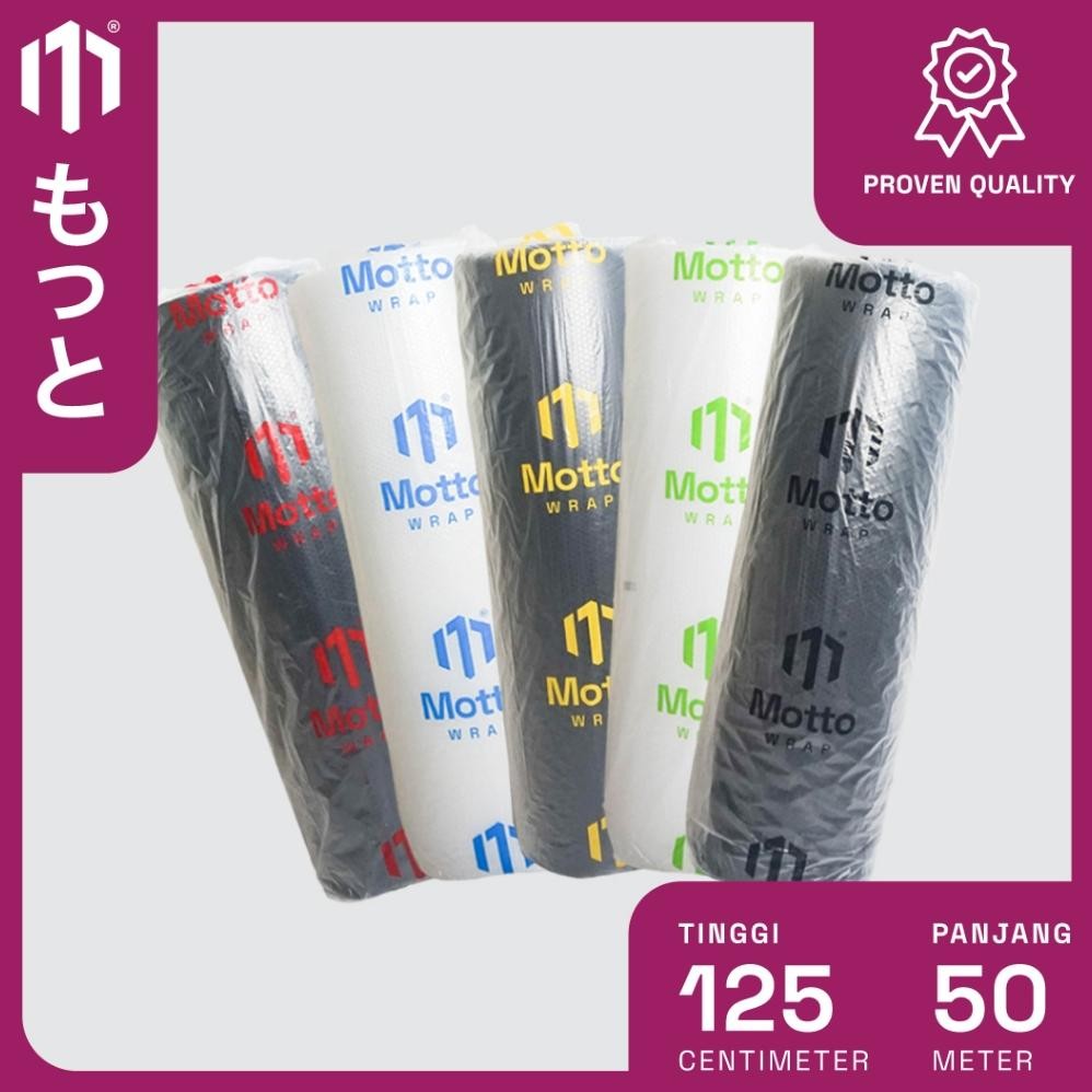 

Bubble Wrap 125cm x 50 Meter - Warna Bening / Hitam - Aneka Ketebalan Dengan Core - Plastik Buble/Bubel Motto AST