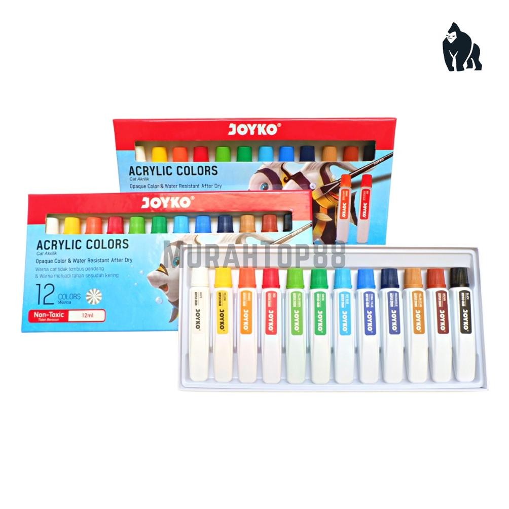 

Cat Akrilik Joyko 12 Warna / Acrylic Color ACC-12ML Set AST