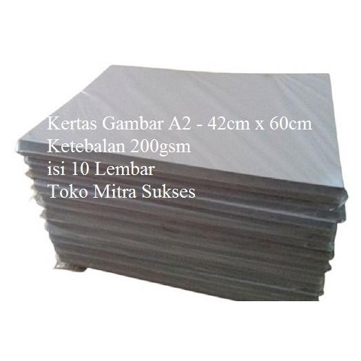

Kertas Gambar 200gsm A2 - 42cm x 60cm isi 10 Lembar AST