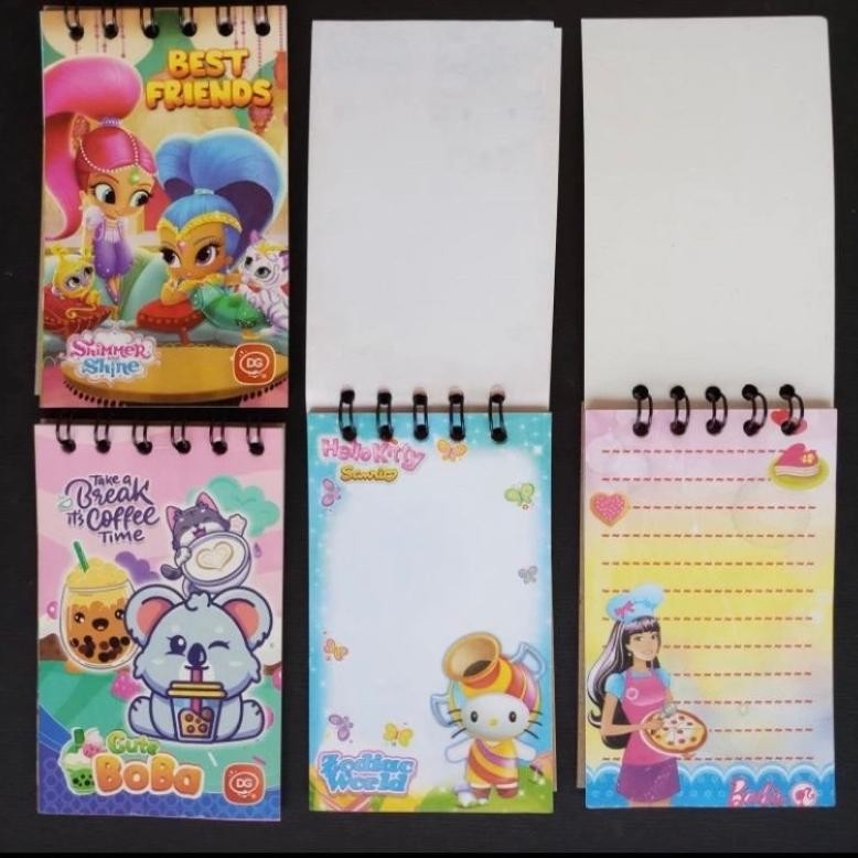 

20pcs buku memo spiral anak 6x9cm AST