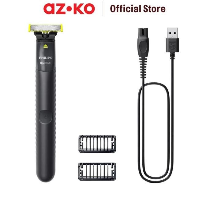 AZKO Philips Alat Cukur One Blade Qp1424/10 Shaver Alat Pangkas Kumis Dan Jenggot Pisau Cukur Elektr