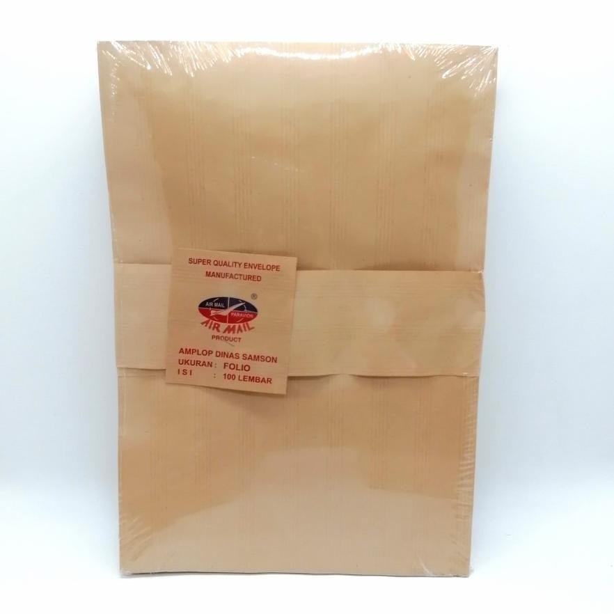 

Amplop Coklat Salur Folio isi 100 lbr - AIRMAIL (ASLI) AST