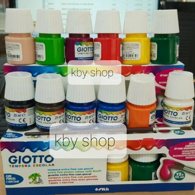 

PAKET 12 X 25ML CAT AIR + 6PC KUAS WATERCOLOUR AMAN UTK ANAK TK POSTER AST