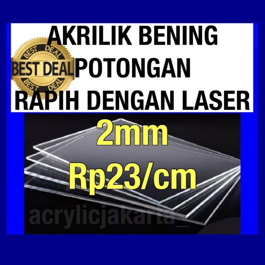 

Acrylic 2mm 20x100cm Bening - Akrilik lembaran Acrylic Lembaran Laser Cutting 100x20cm AST