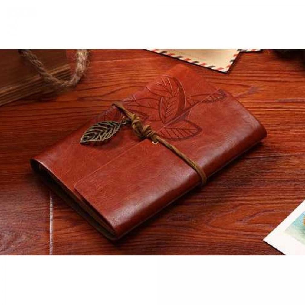 

Buku Catatan Binder Kulit Retro Leaf Kertas A5 185 x 130 mm AST