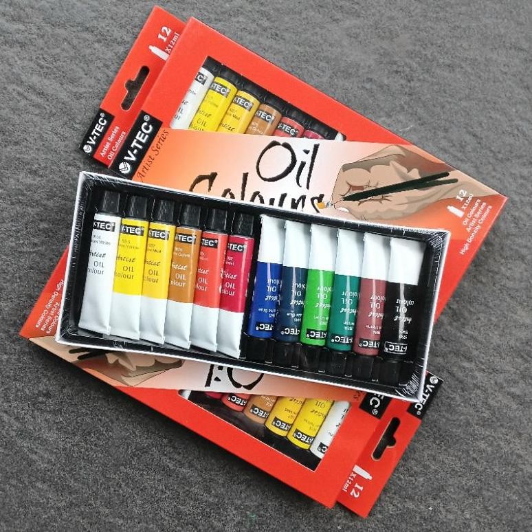 

Cat Minyak Warna Oil Colours V-TEC Artist Series 12 Warna ( Set ) [ Original ] AST