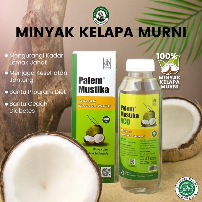 

Vco Virgin Coconut Oil 500 Ml + Kemasan Palem Mustika | Minyak Kelapa Murni | Booster Imun