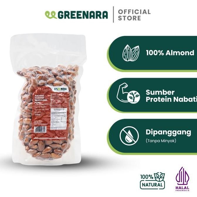

Kacang Almond Panggang Asin 500Gr / Lightly Salted Roasted Almond