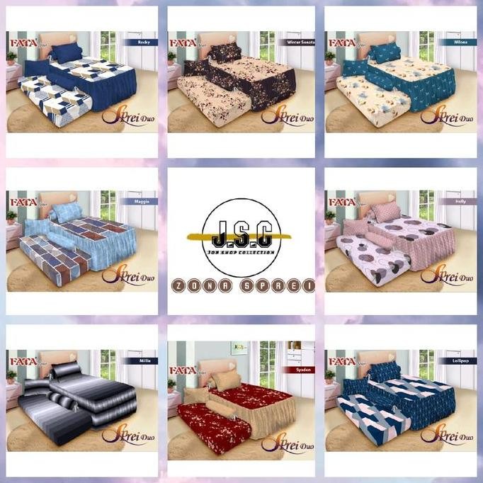 sprei dobel ukuran 120x200 - seprei sorong fata signature no.3 - seprei fata 2 in 1  motif Bunga abs