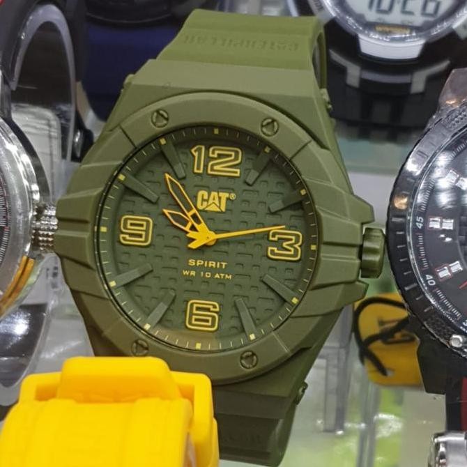 Tersedia JAM TANGAN PRIA CATERPILLAR CAT LE.111.28.838 GREEN RUBBER ORIGINAAL