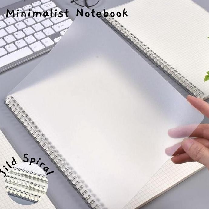 

A6 A5 B5 A4 Grid/Line/Blank Spiral Notebook Transparant 80 Lembar Note Book Buku Tulis Jurnal Co