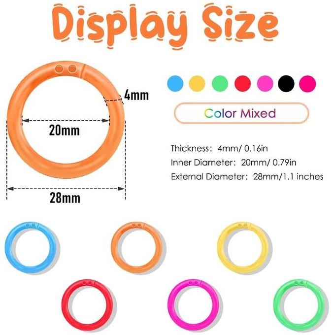 

Binder Rings Plastic 20Mm / Plastik Binding O Ring / Ring Binder Buka Tutup / Diy Binder Ring / Loose Leaf 1 Hole / Binder Ring 2Cm Co