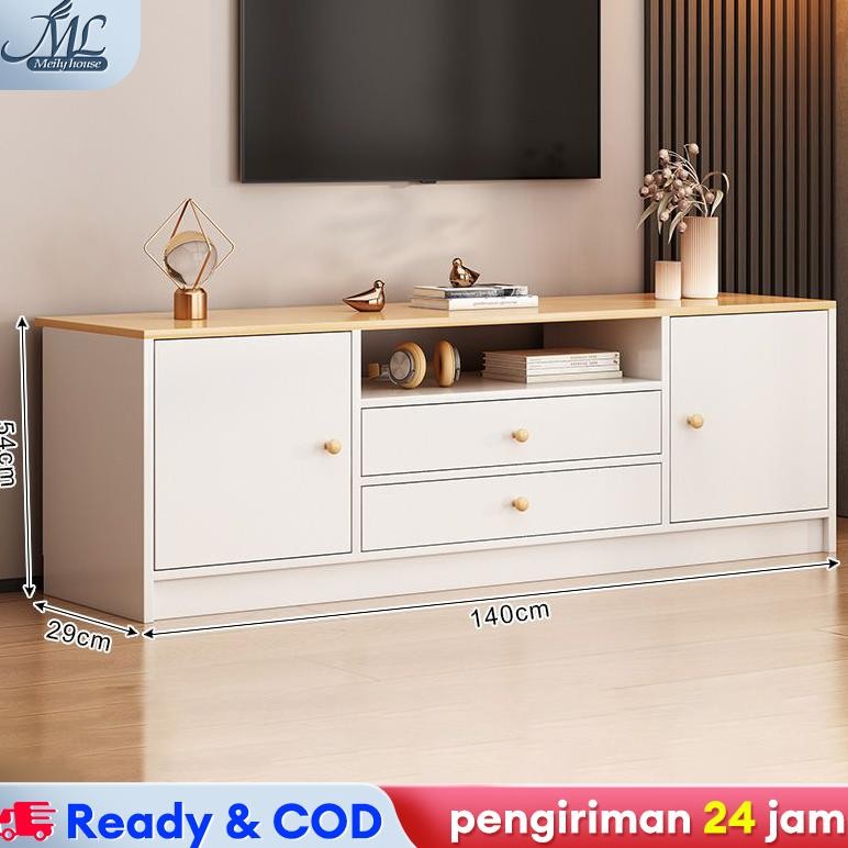 Meja TV Minimalis Modern 140cm Kabinet TV Tinggi Bufet TV Rak TV Lemari TV Desain Modernis Lemari TV