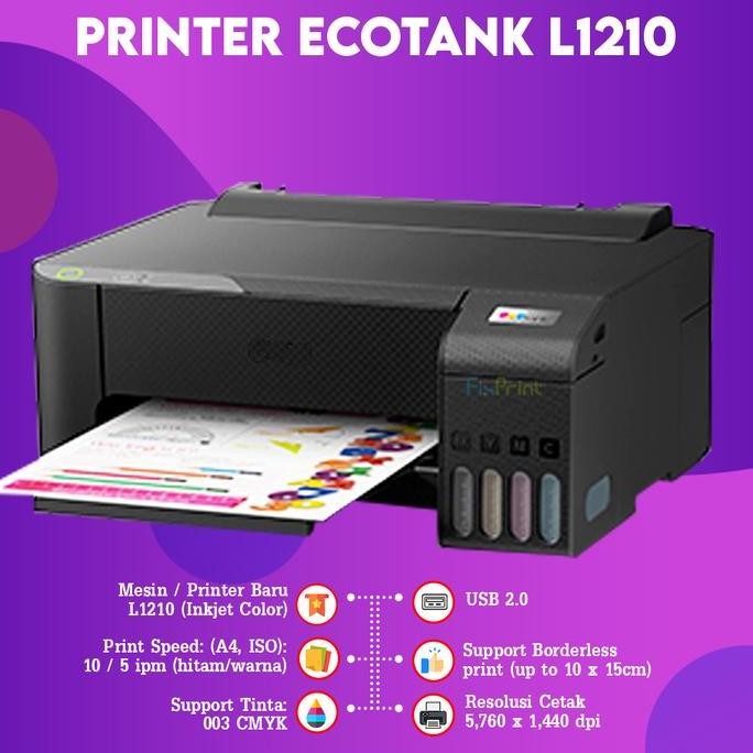 Printer Eco Tank L1211 L 1211 Black, Pengganti Epson L1110 L1210 Print Only A4 Ber New Stok
