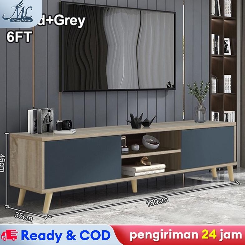 lemari TV kayu solid Lemari TV 180Cm Lemari TV Kayu multifungsi  Lemari TV yang  indah Dudukan TV mu