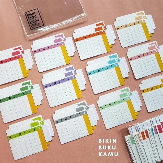 

24Pcs Undated Calendar Kalender Sticker Jurnal Notebook Tempel Co