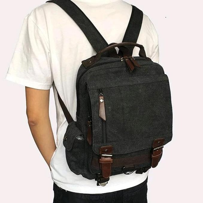 Tersedia Ransel Pria Kanvas Mini Import Tas kain Kanvas Backpack
