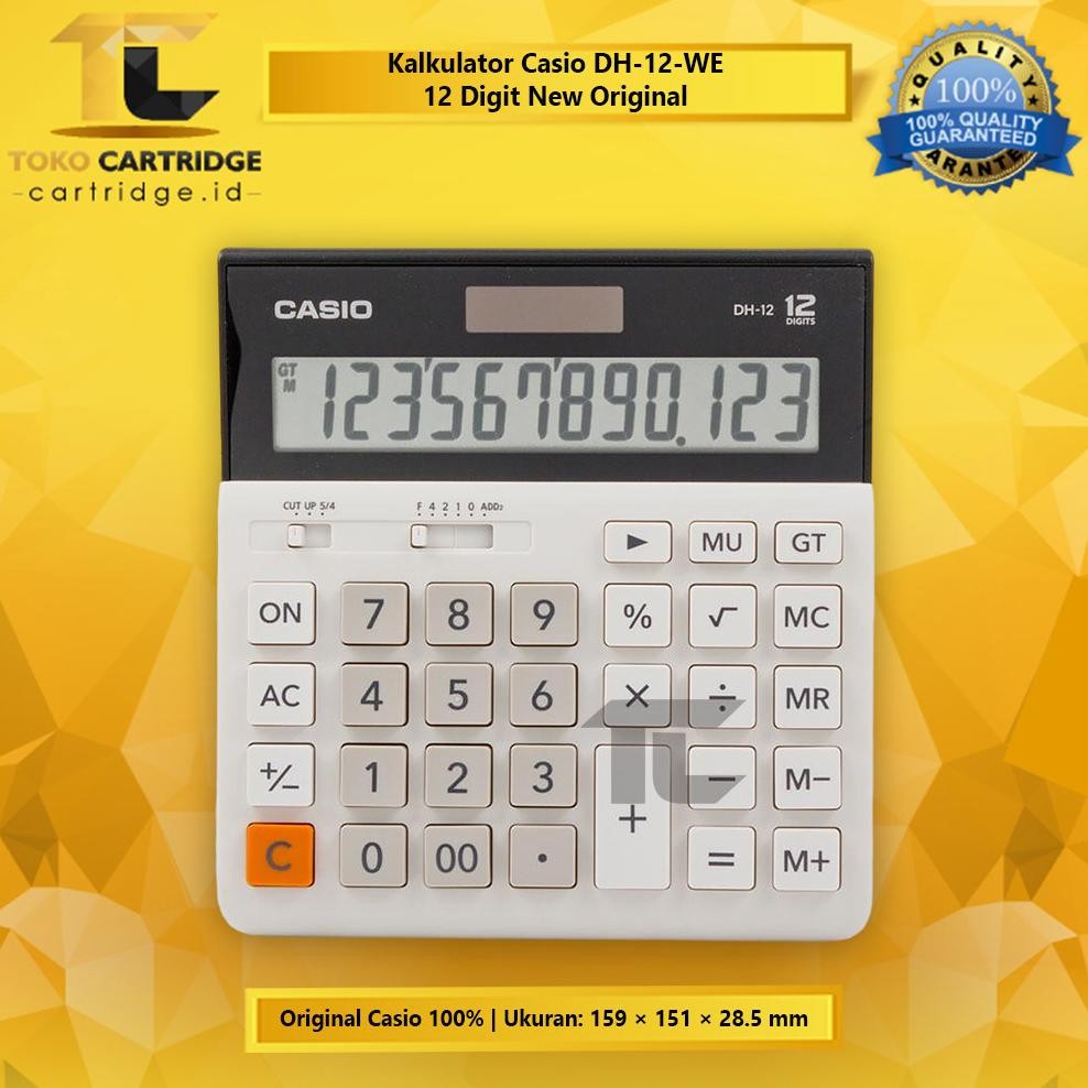 

Calculator Casio DH-12 BK White 12 Digits Kalkulator DH 12 Black White 12 Digit Dekstop Calculator Garansi Resmi Original