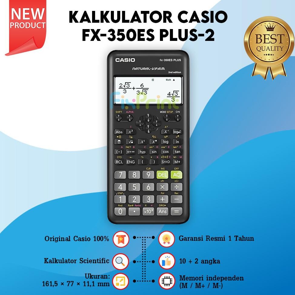

Kalkulator Casio fx-350ES PLUS-2 Scientific Calculator Ilmiah Standar FX 350ES PLUS 2 Original