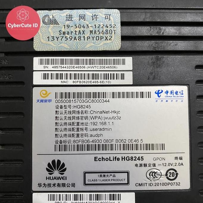 Router Wifi Huawei Gpon Onu Hg8245 & Hs8145C | Pppoe | Ont | Port Biru New Stok