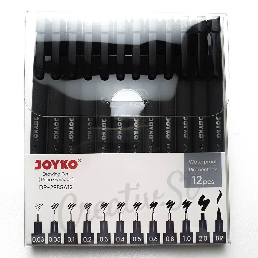 

JOYKO Drawing Pen Dp-298Sa12 Set 12 Pcs Waterproof Pena Gambar