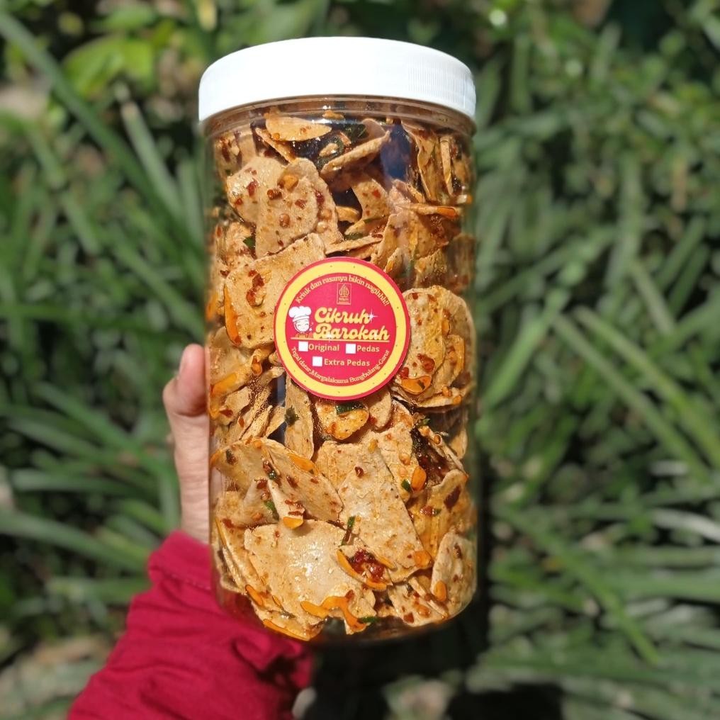 

Keripik Basreng Bumbu Melimpah Daun Jeruk Toples Snack Food Camilan Chips Crispy Kripik Cemilan