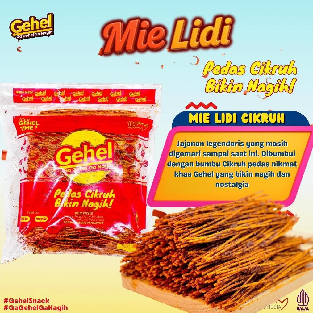 

(Free 1 Tas) GEHEL MIE LIDI 1KG CIKRUH (Edisi Terbatas) - Makanan Ringan