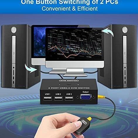 Manual Kvm Switch Vga 2 Port / 4 Port Usb 2.0 New Stok