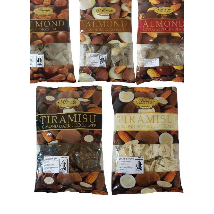 

Alessio Cioccolato Tiramisu Almond Chocolate 200G Assorted Milk Bittersweet White Dark Chocolate