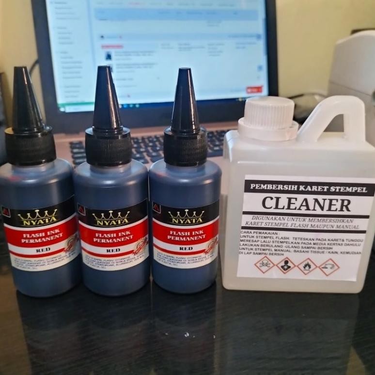 

CLEANER / PEMBESIH KARET STEMPEL / PENGHAPUS TINTA PERMANENT .ISI .500 ML