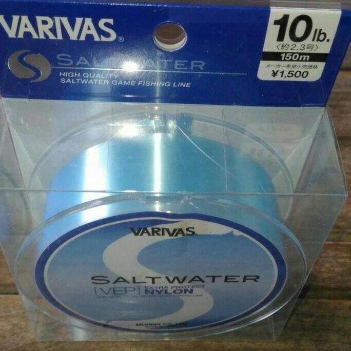 '' senar pancing varivas saltwater nylon 150 meter blue ''