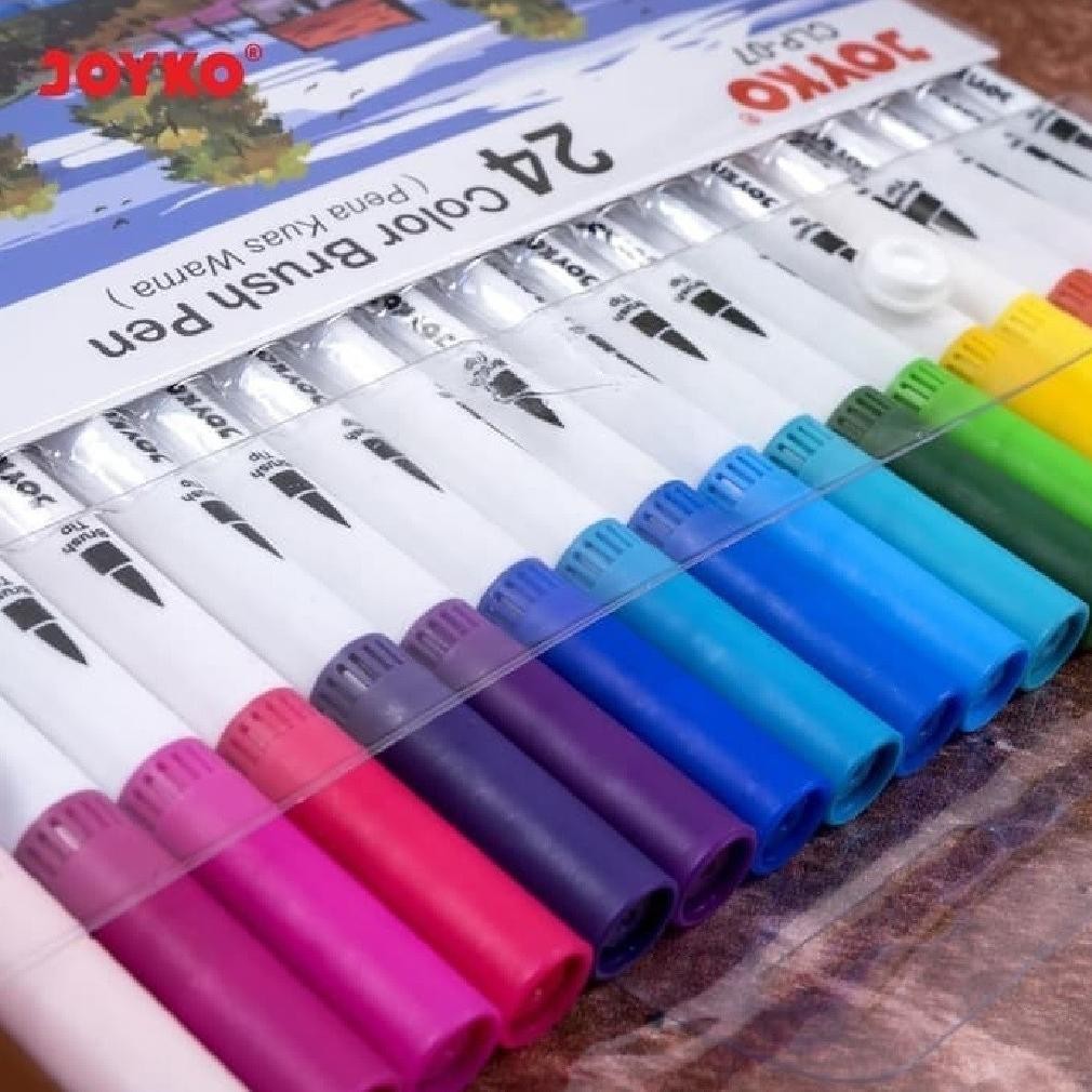 

Joyko Color Brush Pen Pena Kuas Warna CLP-07 / Pena Kuas Warna Set 24 Warna