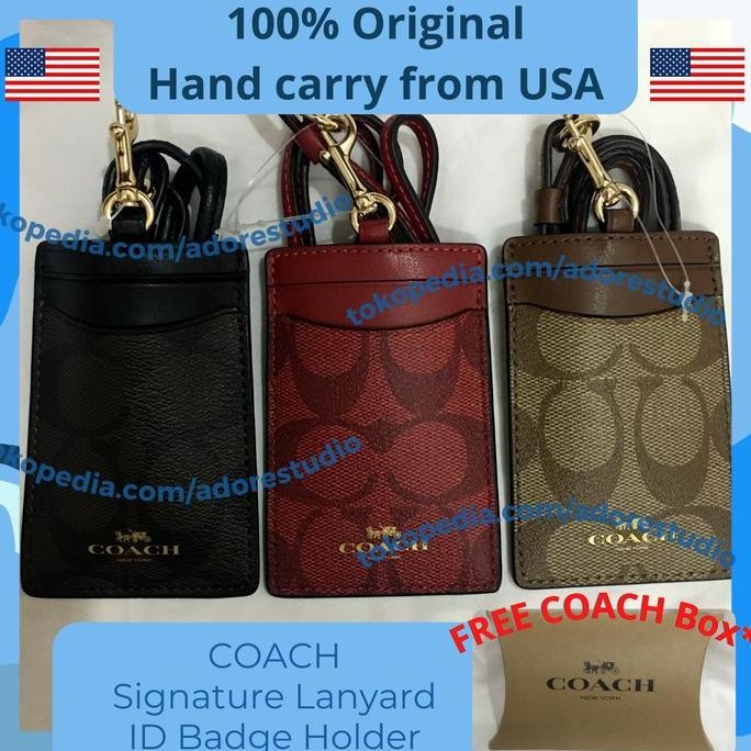 

Coach Signature Lanyard Id Badge Holder 100% Original Usa Co